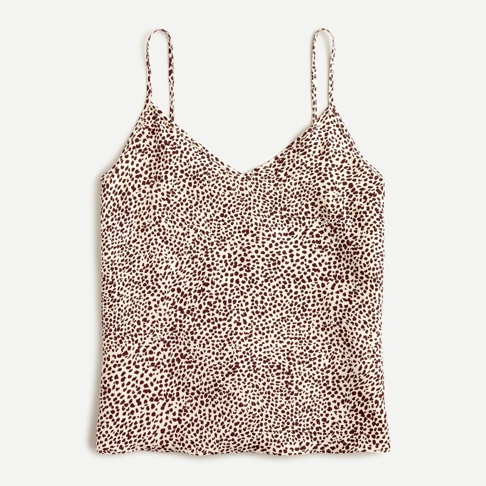 J. Crew 100% Silk Leopard Print Cami XS EUC